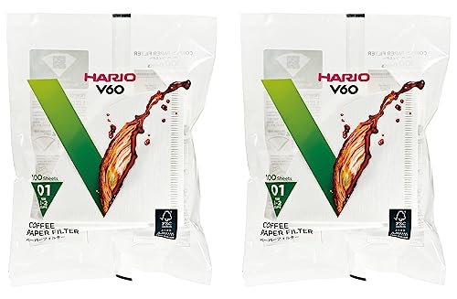 HARIO(ハリオ) V60ペーパーフィルター 白 1-2杯用 日本製 VCF-01-100W100枚入り 2個セット HARIO V60ペーパーフィルター 選び方 実物画像・外観写真