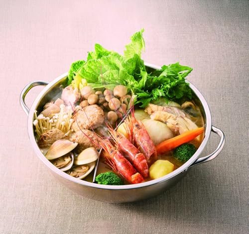 カクセー 四季彩 IH対応 丸型 卓上 2色鍋 28cm 3~5人用 軽量 ステンレス FSC-10 中間 画像