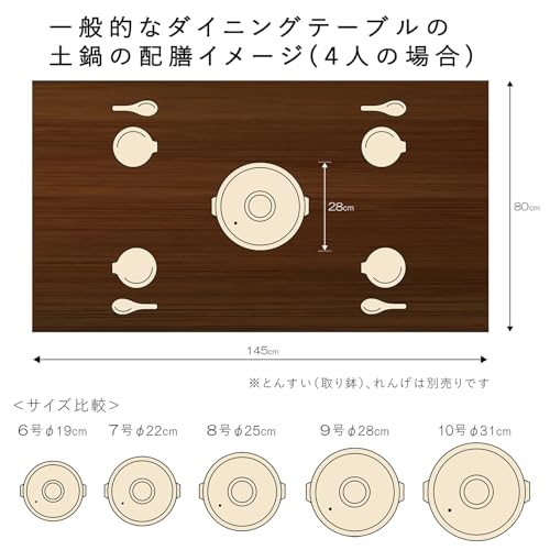 【正規品】 萬古焼 銀峯 土鍋 (深鍋) 6号 1人用 花三島 直火対応 保温性 日本製 21061 中間 画像