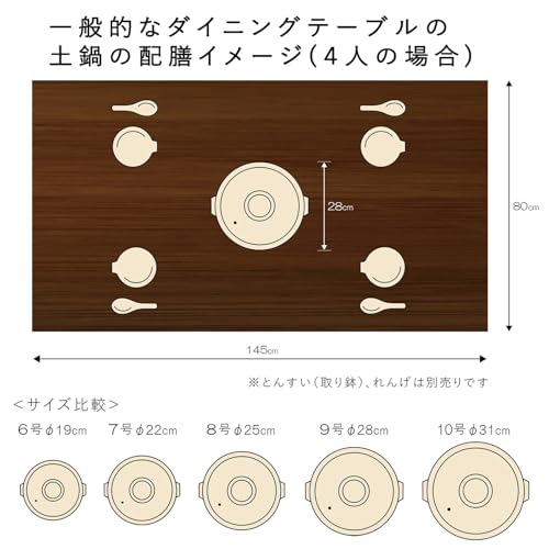 【正規品】 萬古焼 銀峯 土鍋 (深鍋) 8号 2-3人用 花三島 直火対応 保温性 日本製 21081 中間 画像