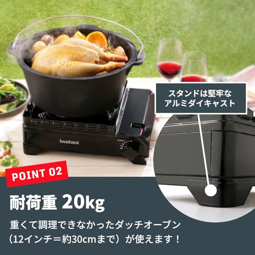 Iwatani イワタニ 岩谷 カセットコンロ カセットフー タフまる ケース付き キャンプ アウトドア BBQコンロ 停電対策 ブラック 日本製 CB-ODX-1-BK 中間 画像