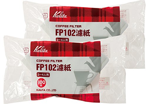 カリタ Kalita うまみを引き出す コーヒー ペーパー フィルター 台形 2~4人用 FP102濾紙 200枚(100×2) ホワイト #13127 おしゃれ キャンプ アウトドア 喫茶店 アンティーク 結婚 祝い プレゼント 誕生日 女性 男性 還暦 退職 記念日 ギフト 贈り物 還暦 敬老 カリタ ペーパーフィルター 選び方 実物画像・外観写真