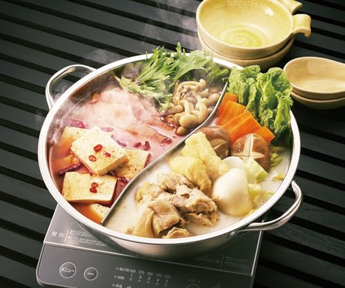 カクセー 四季彩 IH対応 丸型 卓上 2色鍋 28cm 3~5人用 軽量 ステンレス FSC-10 中間 画像