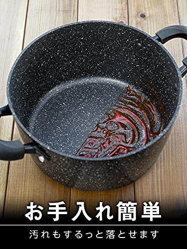 和平フレイズ(Wahei freiz) 耐摩耗性アップ! マーブルコート 片手鍋 16cm くっつきにくい IH・ガス対応 ダブルマーブルα RB-2120 中間 画像