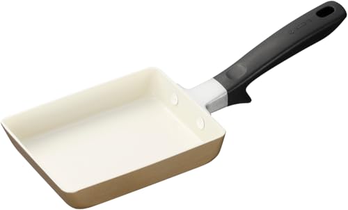 京セラ セラブリッド PFAS 鉛 カドミウム フッ素 不使用 セラミック 加工 玉子焼き器 13×18cm IH ガス 対応 焦げ付きにくい 油使用 中火以下 ベージュ CF-EC-WBG 京セラ セラブリッド 玉子焼き器 安全 性能 実物画像・外観写真