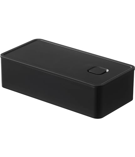 山崎実業(Yamazaki) バルブ付き 密閉 ランチボックス ワイド ブラック 約18.4X9.2X5cm タワー tower お弁当箱 500ml 食洗器・電子レンジ 対応 5472 山崎実業 バルブ付き ランチボックス 選び方 実物画像・外観写真