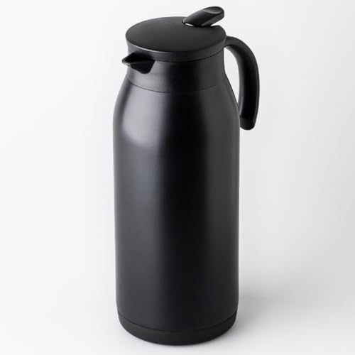 アトラス 保冷ポット 保温ポット 1.5L 軽量スリム 節電 省エネ 時短 エコ 卓上ポット ステンレスポット 魔法瓶 保温 保冷 真空断熱二重構造 洗いやすい ワンタッチレバー 広口 ブラック 白湯 ATP-1500BK アトラス 保冷ポット 保温ポット 選び方 実物画像・外観写真