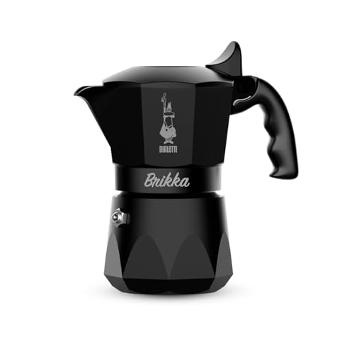 【日本限定色】BIALETTI(ビアレッティ) ブリッカ ブラック 2カップ 直火式 (コーヒーメーカー エスプレッソメーカー マキネッタ) ビアレッティ ブリッカ ブラック 使い方 実物画像・外観写真