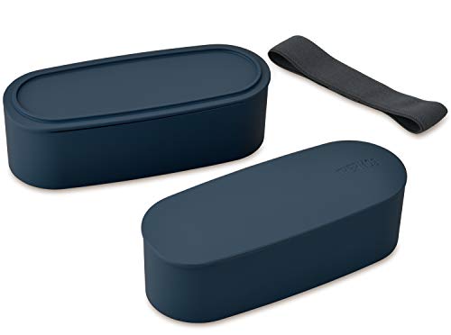 サーモス 弁当箱 2段 フレッシュランチボックス 600ml ネイビー DJT-600W NVY 最後 画像