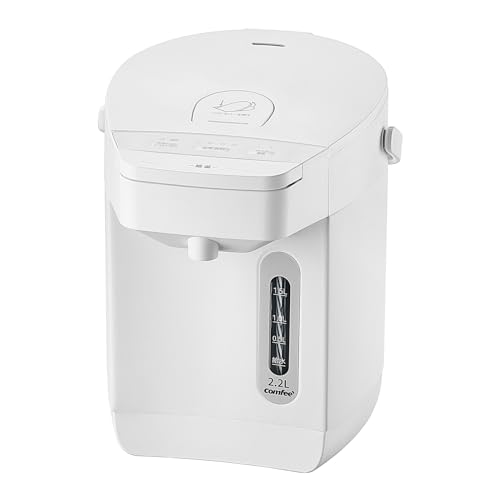 COMFEE' 電気ポット 電動お湯ポット 2.2L マイコン 保温温度調整 安全ロック 湯量選択 機能 省エネ CKW-22SW07A1 COMFEE 電気ポット 選び方 実物画像・外観写真