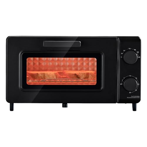 【Amazon.co.jp限定】アイリスオーヤマ オーブントースター 2枚焼き 温度調整無段階 1200w トレー付き タイマー30分 ハイパワー EOT-201AZ-B ブラック アイリスオーヤマ オーブントースター 使いやすさ 実物画像・外観写真