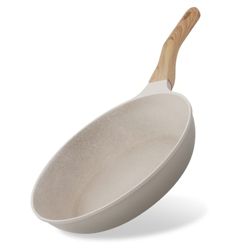 アイリスオーヤマ ナチュかる フライパン 28cm IH/ガス火対応 軽量 食材がくっつきにくいフッ素コーティング 内側は上品なマーブル模様 NTL-F28MO グレイッシュモカ アイリスオーヤマ ナチュかる フライパン 28cm 選び方 実物画像・外観写真