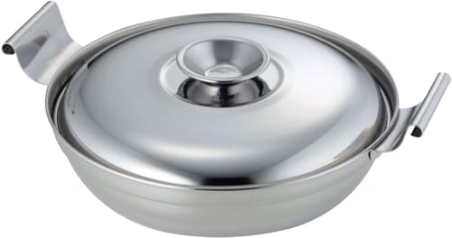 下村企販 小さい 卓上鍋 18cm 【日本製】 ガス火・IH対応 食洗機対応 1～2人用 割れない 軽量 サビにくい お手入れ簡単 蓋付き 両手鍋 うどん 一人暮らし ステンレス 燕三条 40444 小さい卓上鍋 選び方 実物画像・外観写真