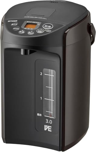 【WEB限定】タイガー魔法瓶(TIGER) 電気ポット 蒸気レス 節電VE保温 安全構造 とく子さん 3.0L ブラウン PIS-N300T 電気ポット 蒸気レス 選び方 実物画像・外観写真