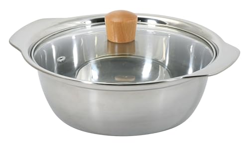 パール金属 鍋 卓上鍋 よせ鍋 寄せ鍋 22cm ガラス蓋付 ステンレス製 IH対応 ガス火対応 和楽庵 HC-375 パール金属 鍋 卓上鍋 選び方 実物画像・外観写真