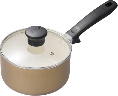 京セラ 片手鍋 16cm ガラス蓋付 セラブリッド PFAS 鉛 カドミウム フッ素 不使用 セラミック 加工 IH ガス 対応 中火以下 ベージュ IH対応 CN-16CBG-AZ 【Amazon.co.jp 限定】 京セラ 片手鍋 16cm セラミック加工 選び方 実物画像・外観写真