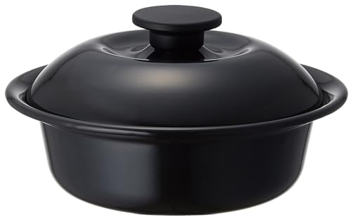 野田琺瑯(Nodahoro) 耐熱鍋 ホーロー ガス火/IH対応 小 一人鍋 ラーメン うどん 日本製 個々鍋 ココナベ 渋黒 KO-19BK 野田琺瑯 耐熱鍋 選び方 実物画像・外観写真