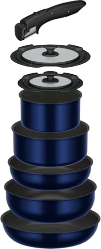 サーモス デュラブルシリーズ 取っ手のとれるフライパン8点セットEA ガス火対応 ディープブルー フライパン・鍋は食洗機対応 KSE-8A DPBL 取っ手のとれるフライパン 選び方 実物画像・外観写真