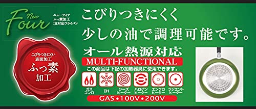 パール金属 ワコートレーディング 両手鍋 20cm ガラス蓋付 ふっ素加工 IH対応 グリーン ニューフォア HB-8598 中間 画像