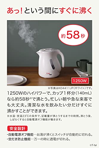 【オンライン限定】ティファール 電気ケトル 1.0L ジャスティン・プラス ロック レッド KO4415JP 1250Wのハイパワー たっぷり大容量 倒れてもお湯がこぼれない お手入れカンタン 最後 画像