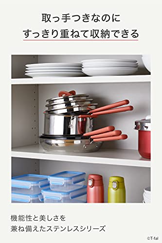 ティファール 両手鍋 20cm IH ガス火対応 PFOAなどの有害物質不使用 10年保証 「オプティスペース IHステンレス シチューポット」 ステンレス G72844 最後 画像