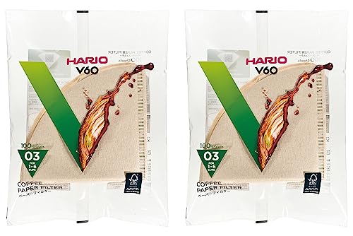 HARIO(ハリオ) V60用 ペーパーフィルター 03M 1~6杯用 200枚入り みさらし VCF-03-100M HARIO V60 ペーパーフィルター 選び方 実物画像・外観写真