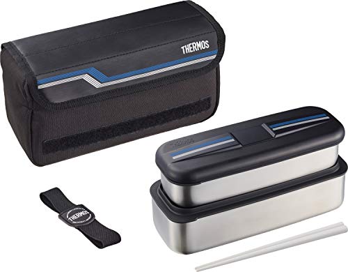 サーモス 弁当箱 ステンレス フレッシュランチボックス 1100ml ラインブラック DSD-1104W L-BK サーモス 弁当箱 ステンレス 選び方 実物画像・外観写真