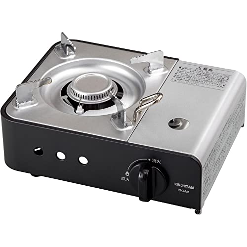 アイリスオーヤマ カセットコンロ 合金鋼 ミニ チャコール IGC-M1-H アイリスオーヤマ カセットコンロ ミニ 選び方 実物画像・外観写真