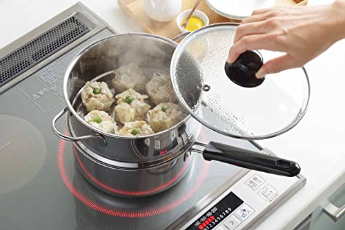 ヨシカワ 片手鍋 二段蒸し器 ステンレス 18cm 蒸し料理 ガス火・IH対応 蒸しごよみ SJ3357 最後 画像