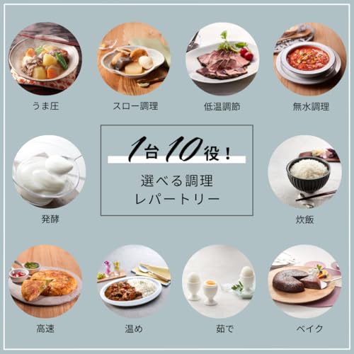 タイガー魔法瓶 電気圧力鍋 全2サイズ 4L 4~6人用 時短 1台10役 圧力 低温調理 無水調理 予約機能付き 発酵 炊飯可能 自動調理 レシピブック付 ブラック COK-N400 中間 画像