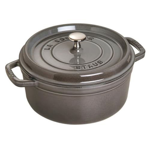 ストウブ(Staub) 「 ピコ ココット ラウンド グレー 18cm 」 両手 鋳物 ホーロー 鍋 IH対応 【シリアルナンバー付き日本正規販売品】 La Cocotte Round 40509-484 ストウブ ピコ ココット ラウンド グレー 18cm 選び方 実物画像・外観写真