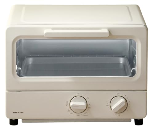 TOSHIBA(東芝) トースター オーブントースター 2枚焼き HTR-PZ3(C) シフォンベージュ 温度調節機能付き 受皿付き タイマー15分 東芝 トースター 温度調節機能付き 選び方 実物画像・外観写真