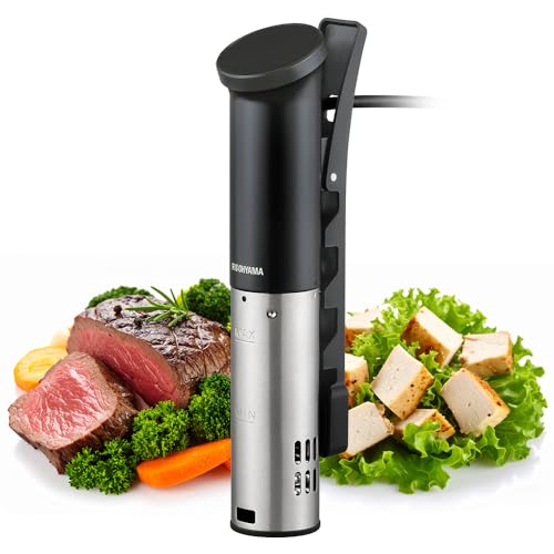 【Amazon.co.jp限定】【リニューアル】 アイリスオーヤマ 低温調理器 スリム 浅型の鍋でも使える スロークッカー IPX6/IPX7 防水 タッチパネル クリップ式 空調理器 自炊 調理家電 ZLTC-04-B ブラック 低温調理器 選び方 実物画像・外観写真