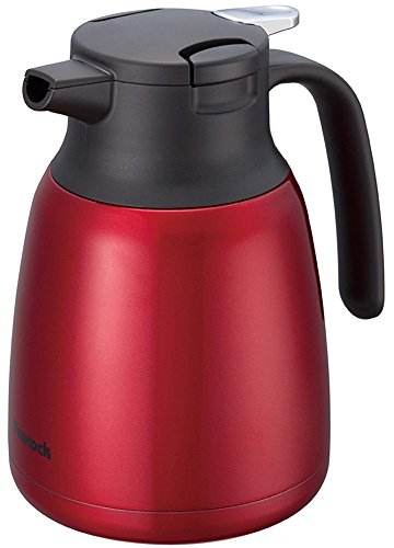 ピーコック 保冷ポット 1リットル 真空断熱 保温 保冷 ウォーターサーバー コンパクト 大容量 ポット 洗いやすい ステンレス1L 卓上ポット レッド AHR-100 R ピーコック 保冷ポット 選び方 実物画像・外観写真