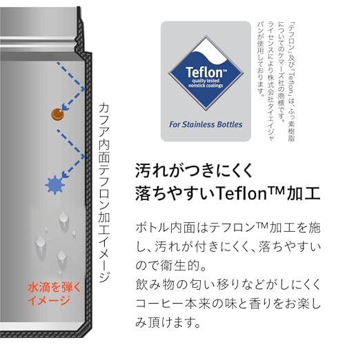 QAHWA(カフア) 珈琲専用ボトル 410ml アイボリー 直飲み 真空断熱2層構造 内面テフロン加工 コーヒーの味と香りを愉しむ カフアコーヒーボトル2 シービージャパン 中間 画像