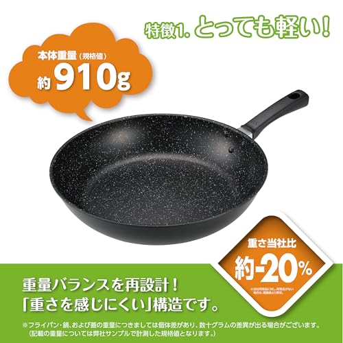 貝印 KAI 軽い 軽量 高熱効率 フライパン 32cm ガス火 IH対応 PFOA PFOS フリー KHS DW5632 中間 画像