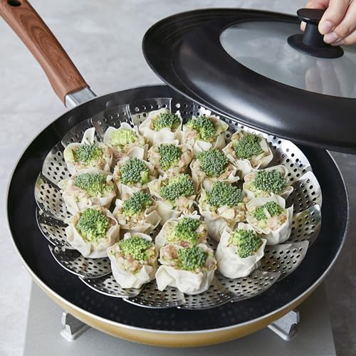 貝印 KAI ステンレス 大型 フリーサイズ 蒸し器 18~28cm用 食洗機対応 KAI KITCHEN 日本製 DH8070 中間 画像