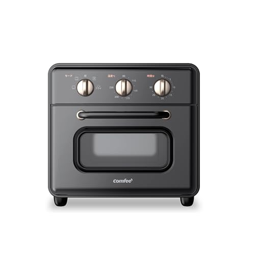 Comfee ' コンベクションオーブントースター 10L トースト2枚焼 4種類の加熱モード、3か所のトレイ設置 上下5本ヒーターの切替・ファンの強弱調整により、600Ｗから1200Ｗの出力(80~230℃の温度) CF-DE109-BKの外観・全体像 画像