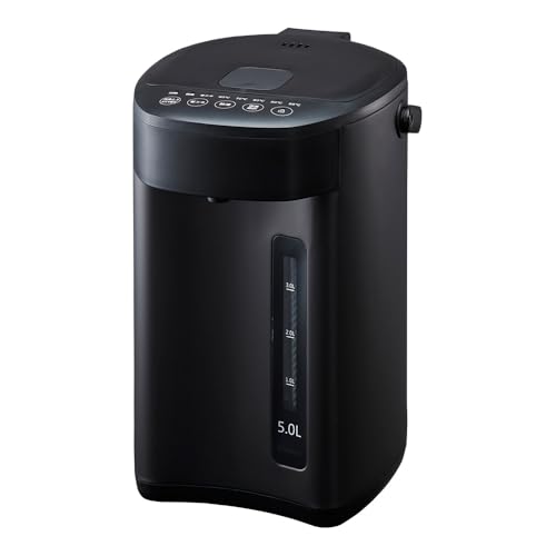 simplus 電気ポット 省エネモード 保温 マイコン式 大容量 ポット カルキ抜き 空焚き防止 温度調節 電気ポッド シンプラス SP-PD50 (ブラック, 5L)の外観・全体像 画像