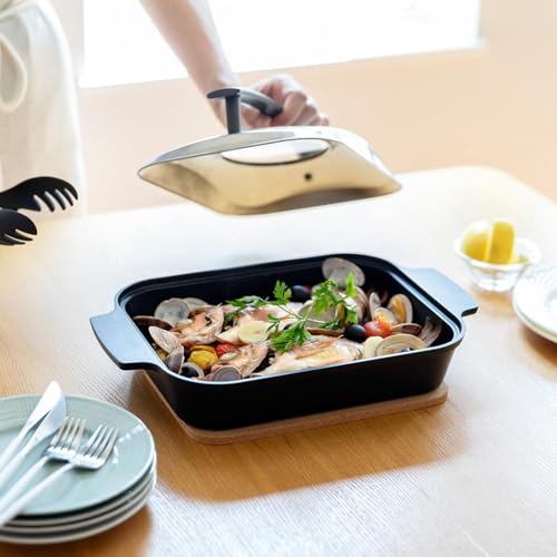 オークス レイエ Leye グリルパン IH ガス火 対応 日本製 魚 焼き 煙が少ない 波型プレート ふっ素コーティング レシピ 専用水差し 付き LES3230の詳細・まとめ 画像